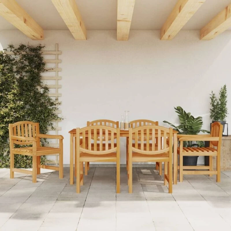 Image of VIDAXL 7 Piece Garden Dining Set Solid Wood Teak Vidaxl 3157932