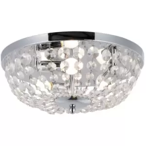 Image of Zumaline Lighting - Zumaline Cosi Crystal Ceiling Light, Chrome, 3x E14