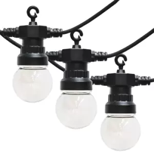 image of 10 x Black IP44 5.7m LED Warm White Festoon Lights