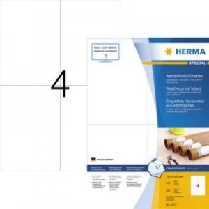 Image of Herma 4377 Labels (A4) 105 x 148mm Paper White 400 pcs Extra strong Weatherproof labels