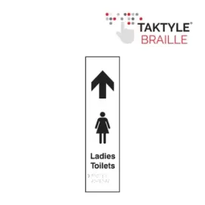 Image of Ladies Toilets Arrow Up - Taktyle (75 x 300mm)