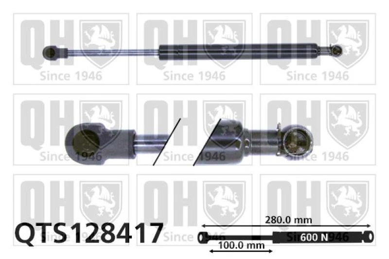 Image of QUINTON HAZELL Tailgate strut QUINTON HAZELL QTS128417
