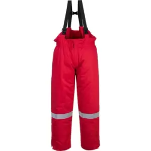 Image of Biz Flame Mens Flame Resistant Antistatic Winter Bib and Brace Red S