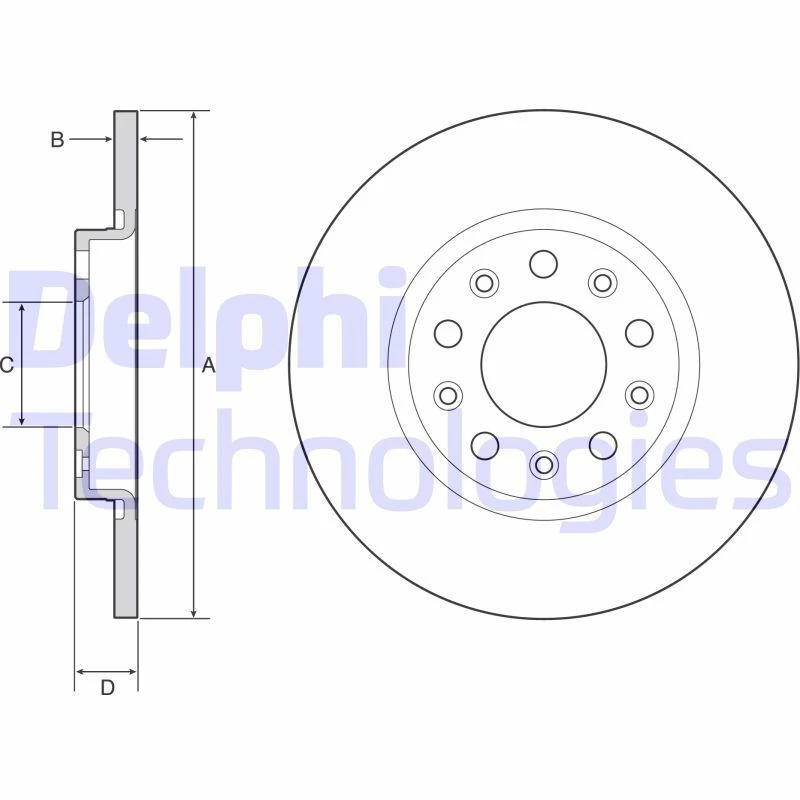 Image of DELPHI Brake disc DELPHI BG4960C