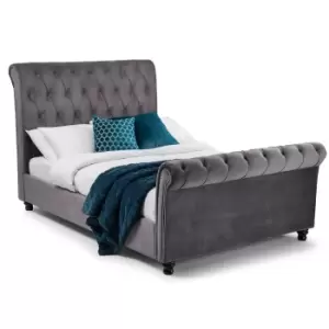 image of Julian Bowen Valentino 135Cm Double Bed Grey Velvet