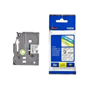 Image of Brother TZe-121 P-touch Label Tape - 3/8 x 26.2 ft 9mm x 8m Black on Clear