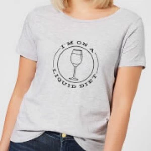 Image of Liquid Diet Wine Womens T-Shirt - Grey - 3XL