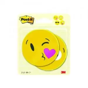 Image of Post-it Notes Emoji Shape 30 Sheets 70 x 70mm Pack of 2 196-6-EF