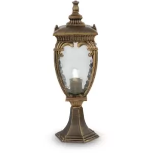 Image of Maytoni Fleur Outdoor Pedestal Light Black with Gold, IP44