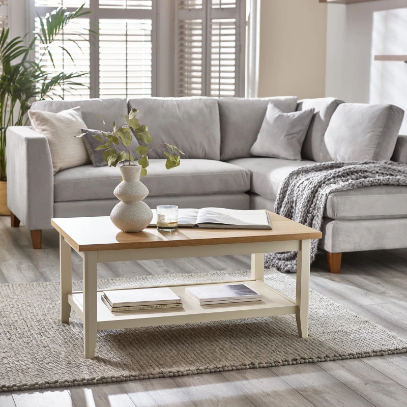 Image of FurnitureboxUK FurnitureboxUK Solid Wood Coffee Table in Light Oak Light Oak One Size Unisex 5056542693182