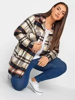 Image of Yours Check Shacket - Natural , Natural, Size 38-40, Women