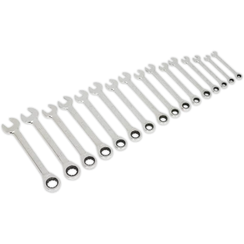 Image of Siegen 16 Piece Ratchet Combination Spanner Set Metric