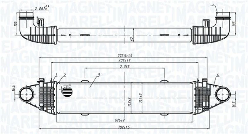 Image of MAGNETI MARELLI Intercooler MAGNETI MARELLI 351319206250