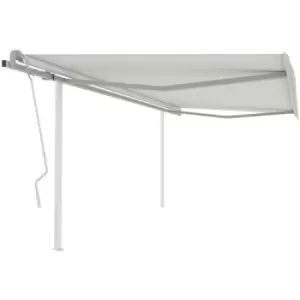 image of Vidaxl - Manual Retractable Awning with Posts 4x3 m Cream Cream