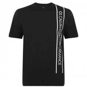 Image of Calvin Klein Performance Vertical T Shirt - Black/White 007