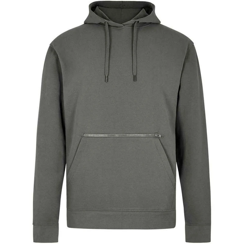 Image of Kustom Kit Mens Pique Regular Hoodie in Dark Grey Size: Large Dark Grey Male L