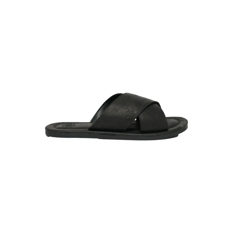 Image of Superdry Vintage Cross Strap Sliders Black 10/11 UK