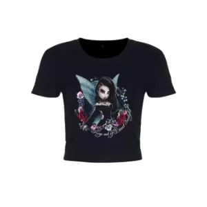 Image of Hexxie Womens/Ladies Keep Out Of Direct Sunlight Darla Crop Top (L) (Black)