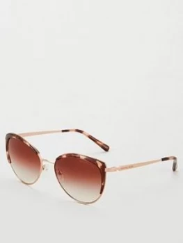 image of Michael Kors Cat Eye Sunglasses, Gold/Brown, Women