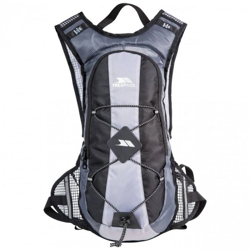 Image of Trespass Mens 15L Hydration Rucksack with 2L Water Reservoir & Adjustable Straps in Silver Silver Male