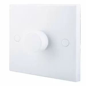Image of Bg White Raised Square Profile Single 2 Way 400W Dimmer Switch