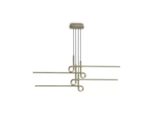 Image of Cinto Semi Flush Ceiling Light Pendant 42W LED, 3000K, 3360lm, Antique Brass