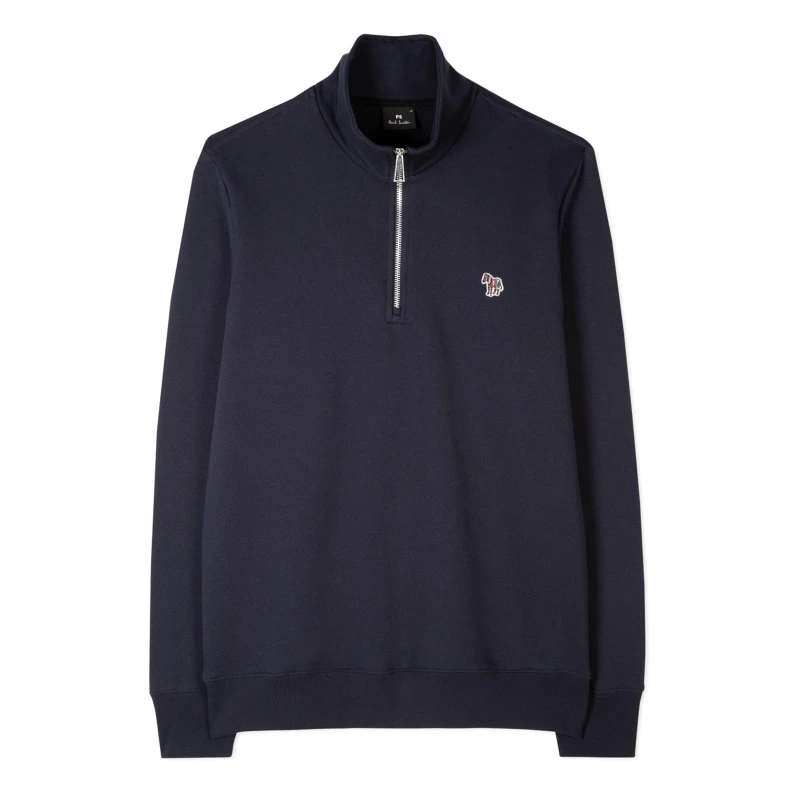 Image of Paul Smith Regular Half Zip Sweatshirt - Blue Blue 2XL