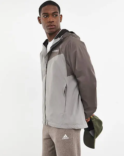 image of Adidas adidas Terrex Rain Jacket Grey Male L40/44 AT90403