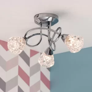 Image of Astley 3 Way Cross Over Ceiling Light in Chrome