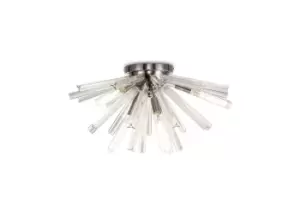Image of 6 Light E14, Semi Flush Polished Nickel , Clear Glass