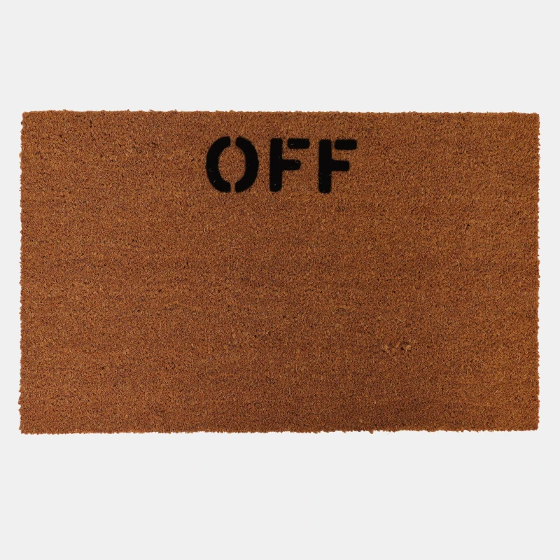 Image of Off White Rec Door Mat Brown - Black unisex One Size