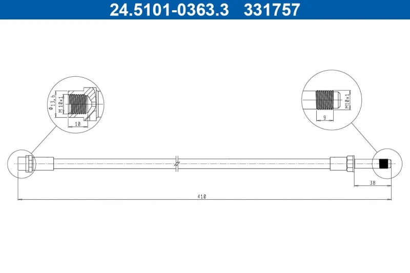 Image of Brake hose ATE 24.5101-0363.3