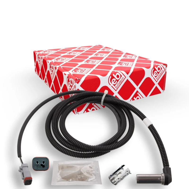 Image of FEBI BILSTEIN 103766 ABS Sensor Front Axle Right, with bush Sensor,wheel speed (412)