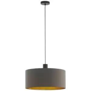 Image of Eglo - Concessa Cylindrical Pendant Ceiling Light Dark Brown