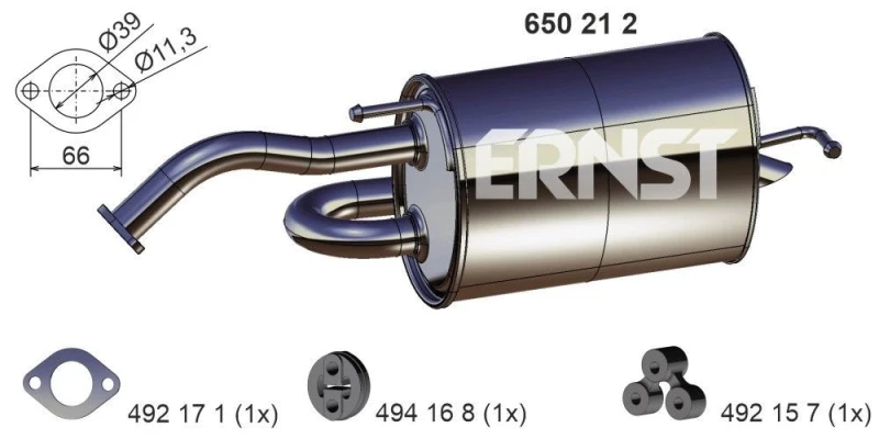 Image of Rear silencer ERNST 650212