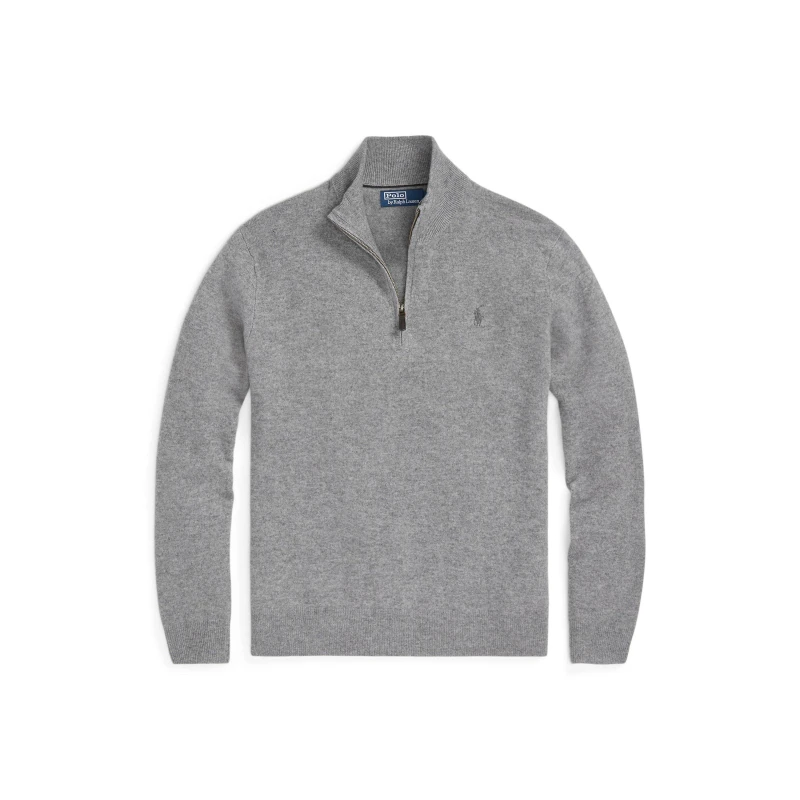Image of Polo Ralph Lauren Loryelle Quarter Zip Sweater Fawn Grey male 2XL