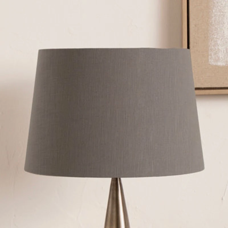 Image of Pacific Lifestyle 30Cm Grey Linen Tapered Cylinder Table Lampshade Modern Self Lined Lamp Shade