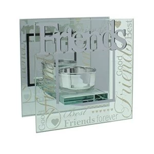 image of Celebrations Mirrored Glass Friends Tealight Holder