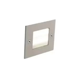 image of Netlighting Bolt Outdoor LED Recessed Wall Light Nickel, IP54 240lm 4000K 7.1x7.