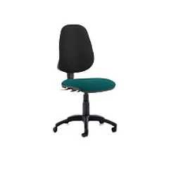 Image of Dynamic Independent Seat & Back Task Operator Chair Without Arms Eclipse Plus III Black Back, Maringa Teal Seat High Back