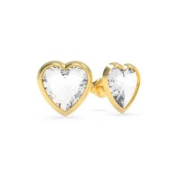 image of Guess From Guess With Love Crystal Heart Gold Stud Jewellery