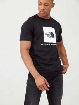 Image of The North Face Short Sleeve Raglan Redbox T-Shirt - Black, Size L, Men