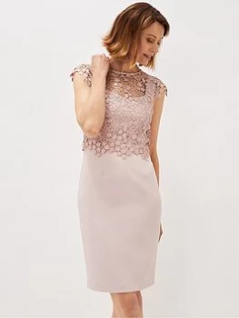 Image of Phase Eight Antique Rose Mariposa Doube Layered Dress - 12 - mid rose