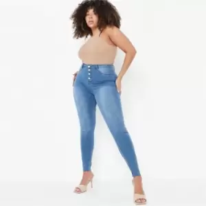 image of Missguided Plus Lawless Skinny Jean - Blue