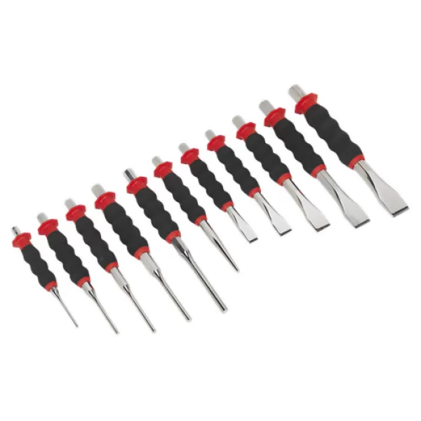 Image of Genuine SEALEY AK9135 Sheathed Punch & Chisel Set 11pc