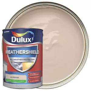 Image of Dulux Weathershield All Weather Protection Sandstone Smooth Masonry Paint 5L