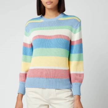 Image of Polo Ralph Lauren Womens Stripe Classic Sweatshirt - Jersey Stripes - XS
