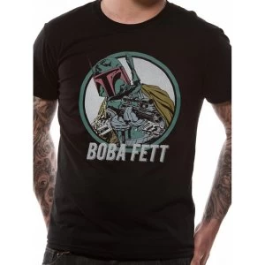 Image of Star Wars - Boba Fett Mens Large T-Shirt - Black