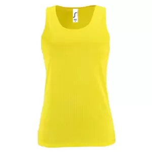 Image of SOLS Womens/Ladies Sporty Performance Sleeveless Tank Top (XS) (Neon Yellow)