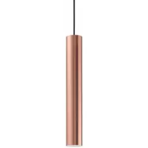 Image of Ideal Lux Lighting - Ideal Lux Look - 1 Light Slim Ceiling Pendant Copper, GU10